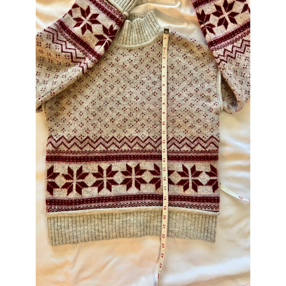 Marled Fair Isle Mock Neck Sweater XS Nordic Cozy Winter Cabin - Picture 7 of 7